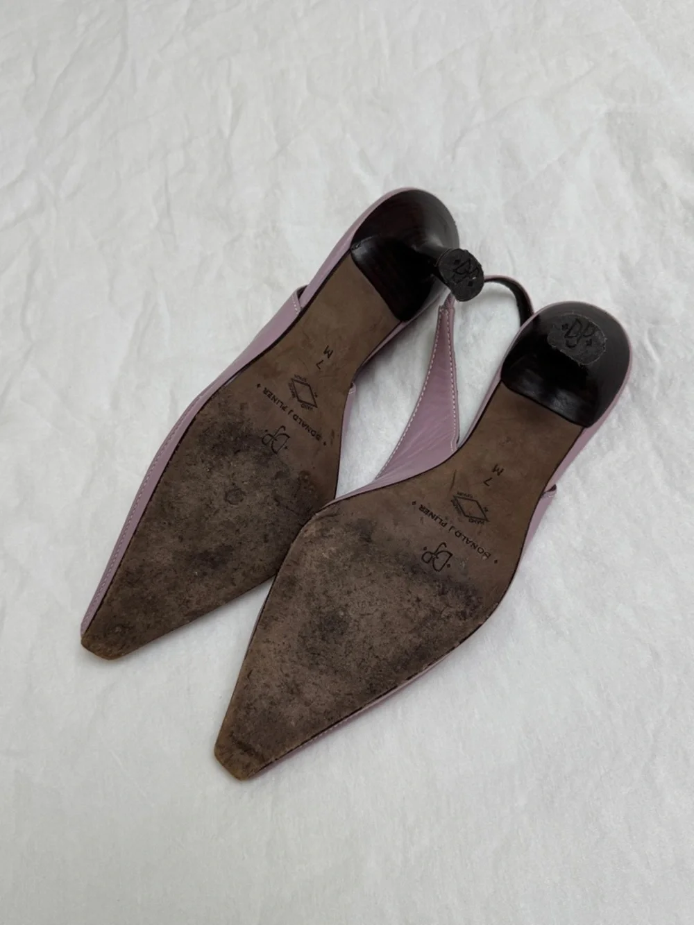 Vintage 90s Donald J Pliner Slingback Pointed-Toe Heels in Dusty Mauve Size 7